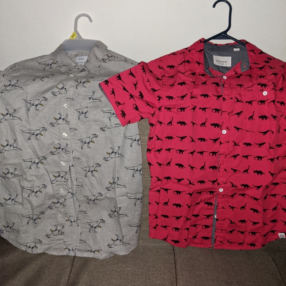 Dinosaur Duo - boys short sleeve shirts